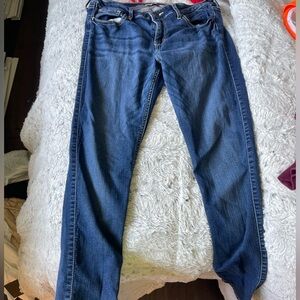 Hollister skinny dark blue jeans